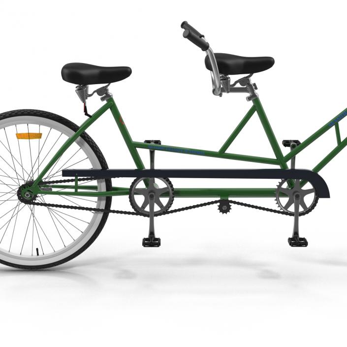 Retro Bicycle Built for Two Rigged 3D model