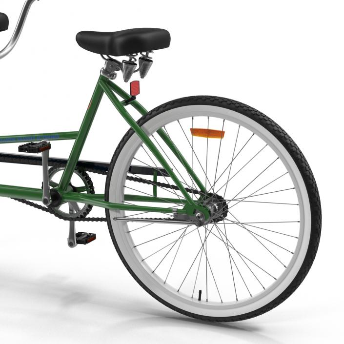 Retro Bicycle Built for Two Rigged 3D model