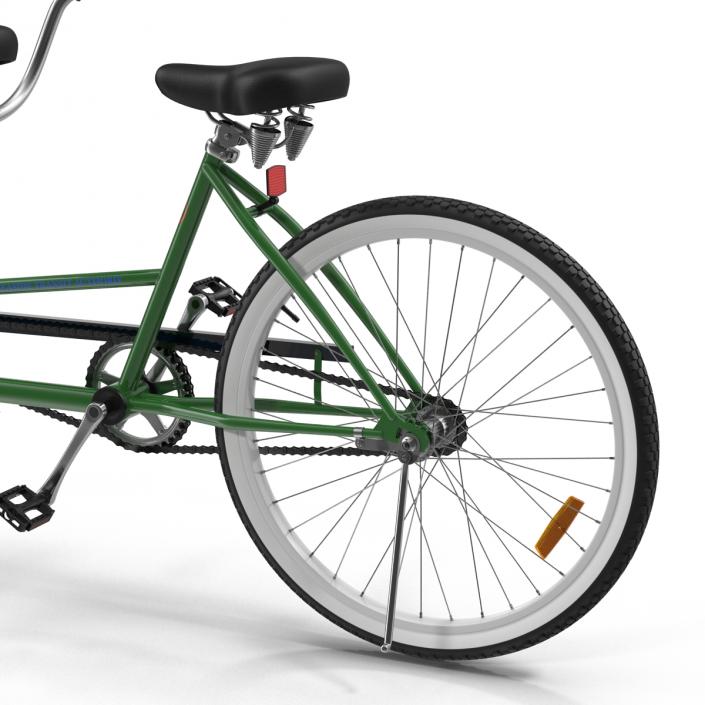 Retro Bicycle Built for Two Rigged 3D model