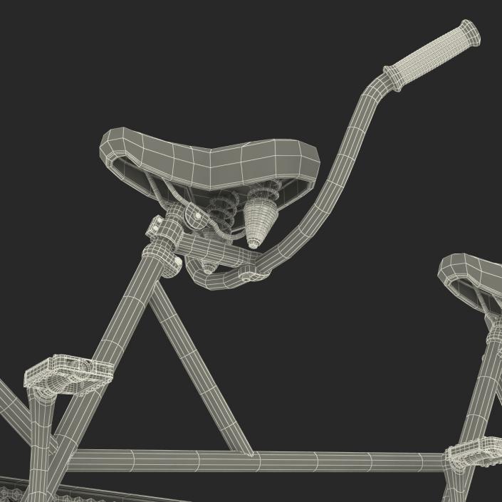 Retro Bicycle Built for Two Rigged 3D model