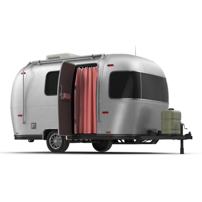 Retro Air Stream Recreational Vehicle Rigged 3D model