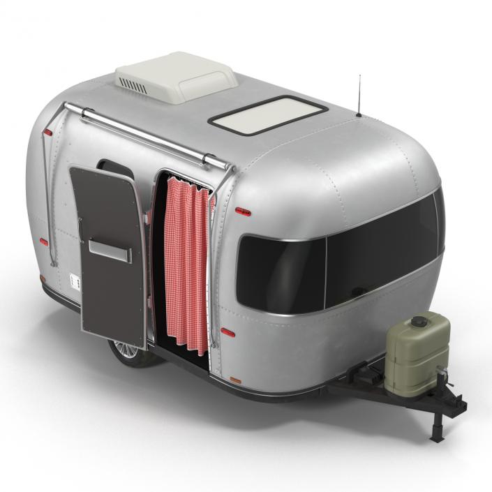 Retro Air Stream Recreational Vehicle Rigged 3D model