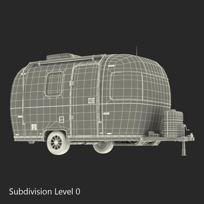 Retro Air Stream Recreational Vehicle Rigged 3D model