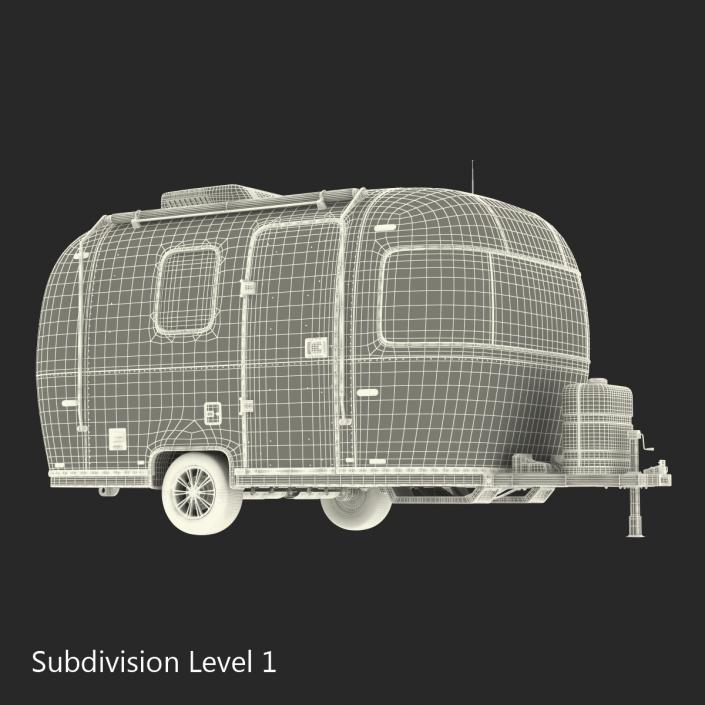 Retro Air Stream Recreational Vehicle Rigged 3D model