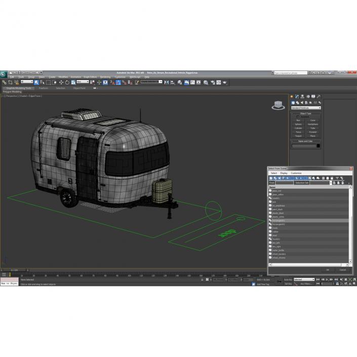 Retro Air Stream Recreational Vehicle Rigged 3D model