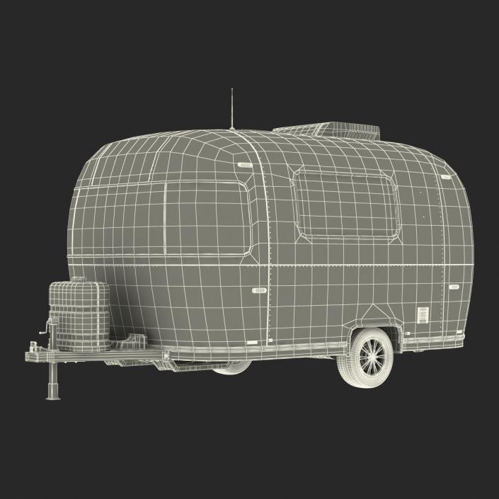 Retro Air Stream Recreational Vehicle Rigged 3D model