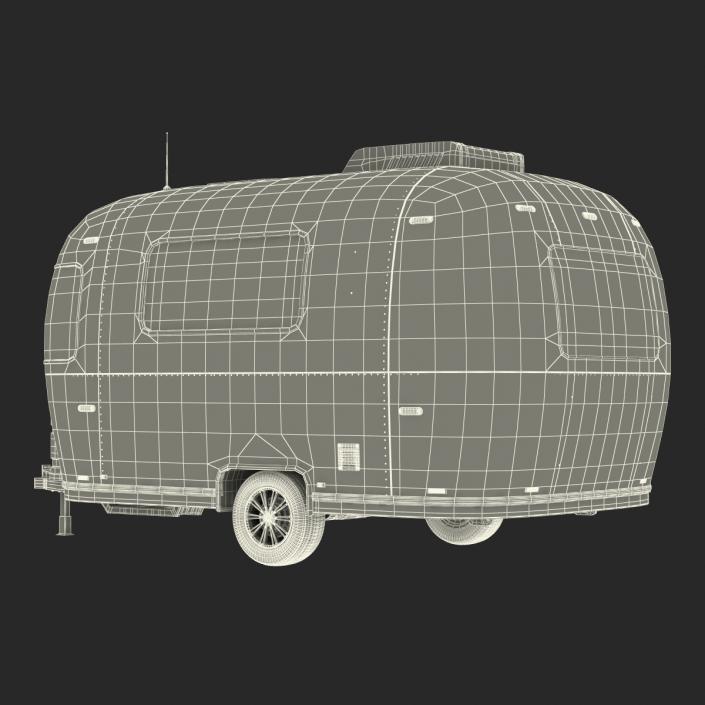 Retro Air Stream Recreational Vehicle Rigged 3D model