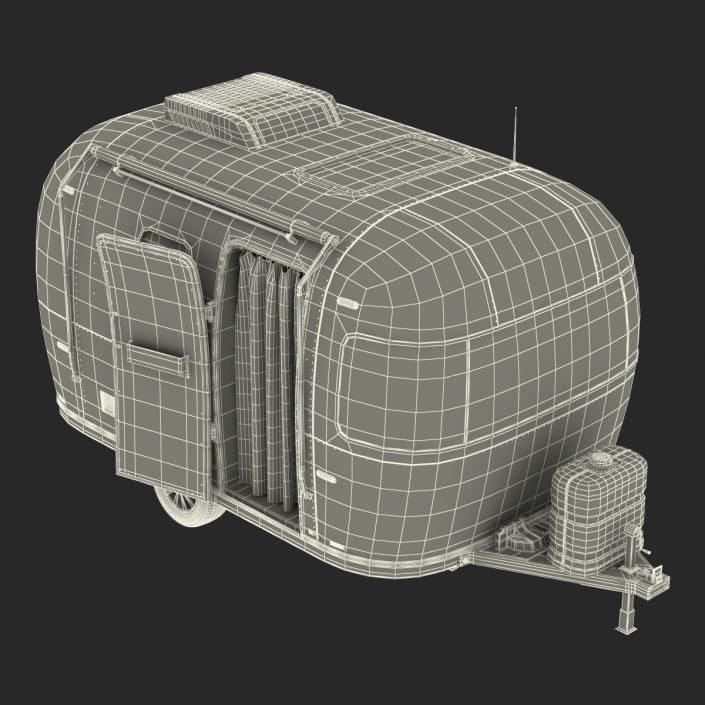 Retro Air Stream Recreational Vehicle Rigged 3D model