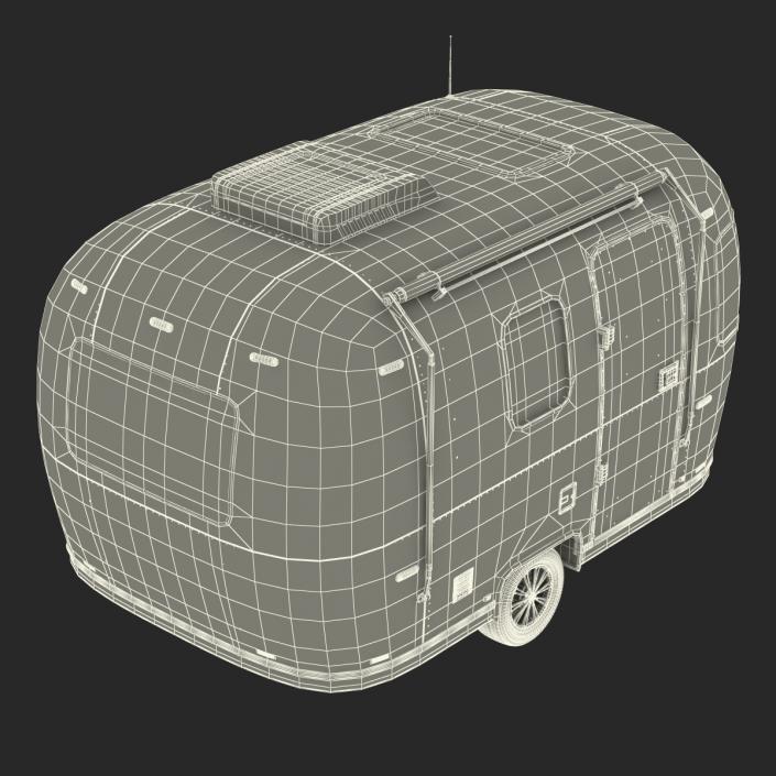 Retro Air Stream Recreational Vehicle Rigged 3D model