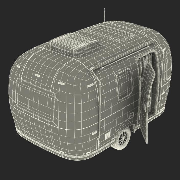 Retro Air Stream Recreational Vehicle Rigged 3D model