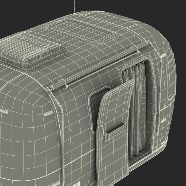 Retro Air Stream Recreational Vehicle Rigged 3D model