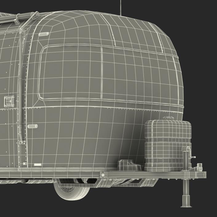 Retro Air Stream Recreational Vehicle Rigged 3D model