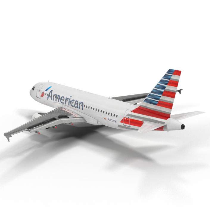 3D Airbus A319 American Airlines Rigged