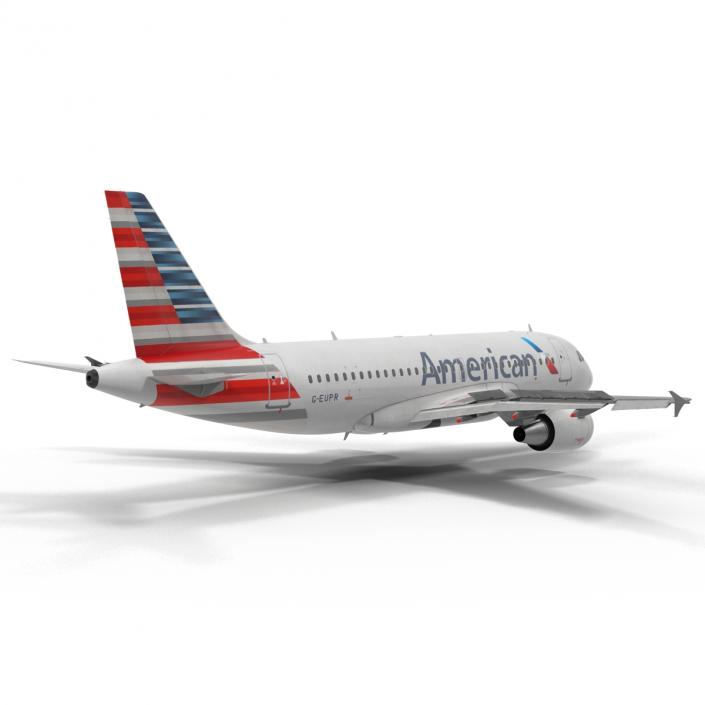 3D Airbus A319 American Airlines Rigged