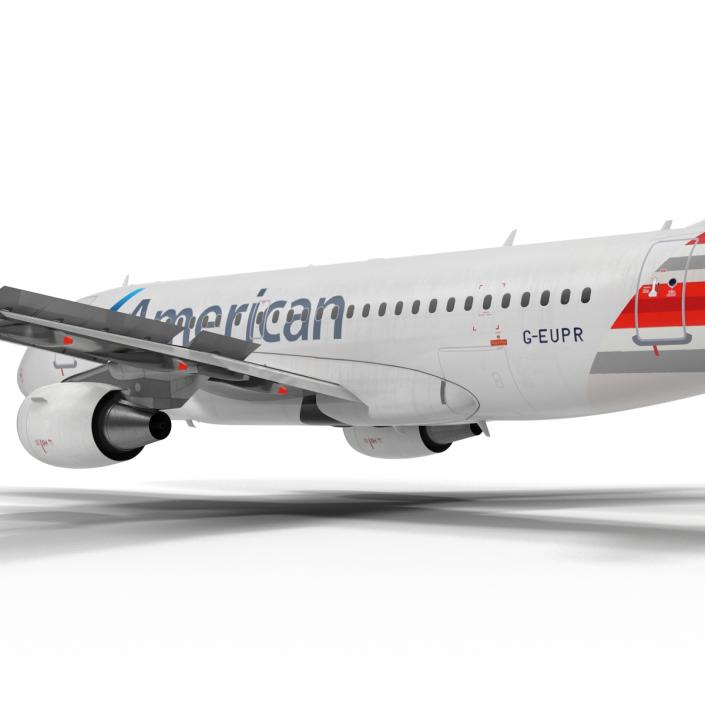 3D Airbus A319 American Airlines Rigged