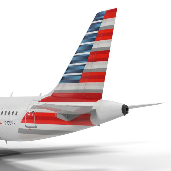 3D Airbus A319 American Airlines Rigged