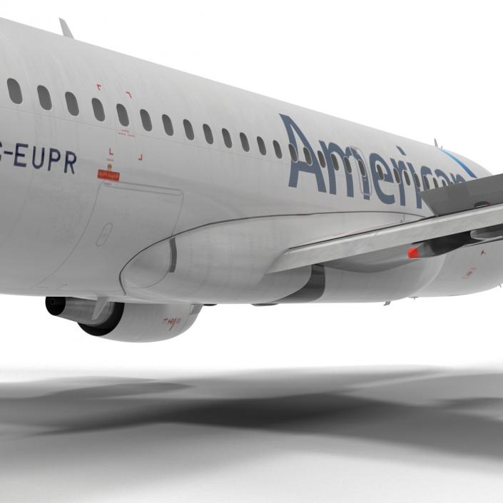 3D Airbus A319 American Airlines Rigged