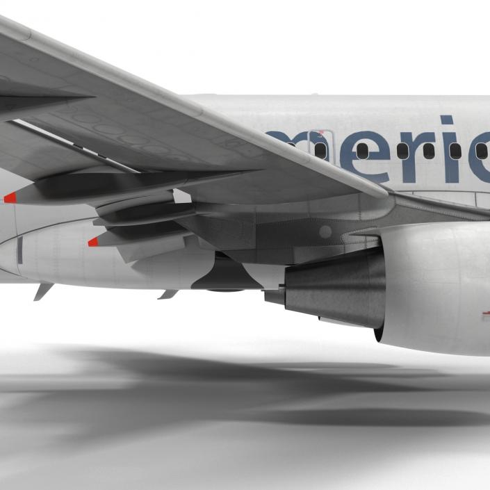 3D Airbus A319 American Airlines Rigged