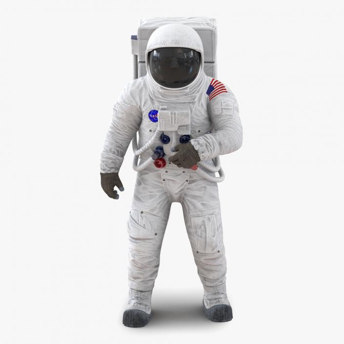 3D Astronaut NASA Wearing Spacesuit A7L Pose 2 model