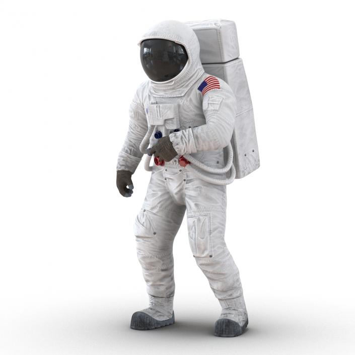 3D Astronaut NASA Wearing Spacesuit A7L Pose 2 model