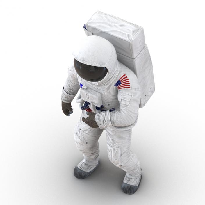 3D Astronaut NASA Wearing Spacesuit A7L Pose 2 model