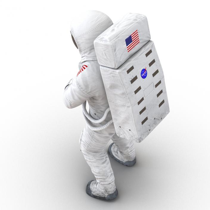 3D Astronaut NASA Wearing Spacesuit A7L Pose 2 model