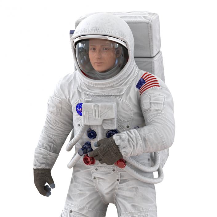 3D Astronaut NASA Wearing Spacesuit A7L Pose 2 model