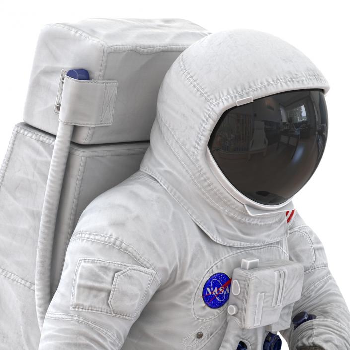 3D Astronaut NASA Wearing Spacesuit A7L Pose 2 model