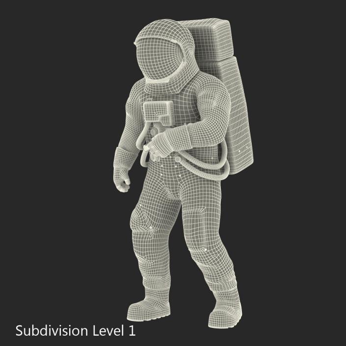 3D Astronaut NASA Wearing Spacesuit A7L Pose 2 model