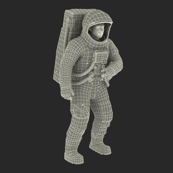 3D Astronaut NASA Wearing Spacesuit A7L Pose 2 model