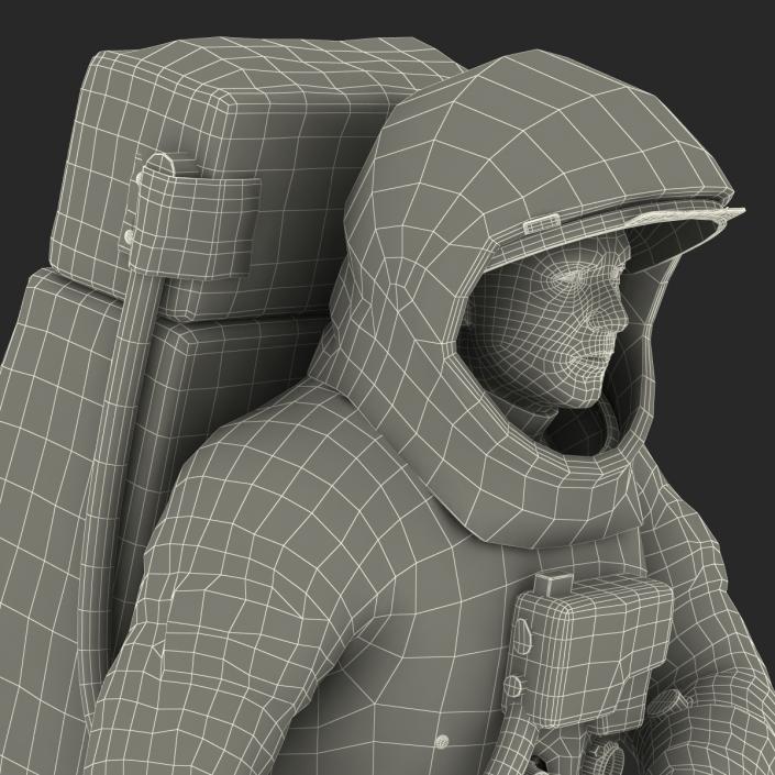 3D Astronaut NASA Wearing Spacesuit A7L Pose 2 model