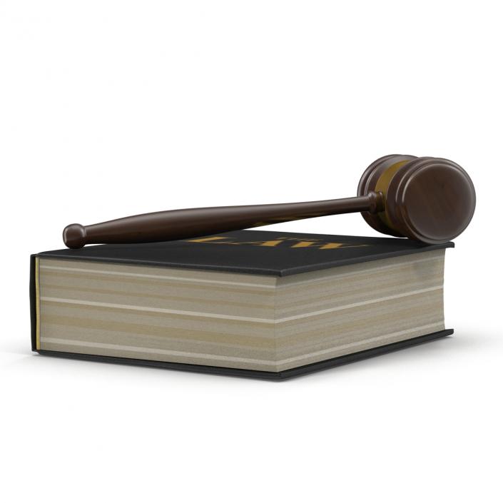 3D Law Book and Gavel model