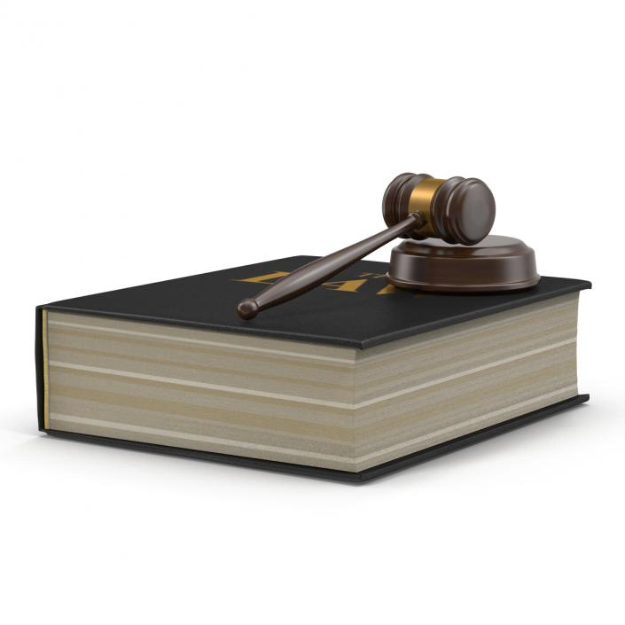 3D model Law Book and Gavel 2