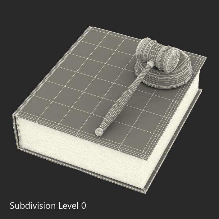 3D model Law Book and Gavel 2