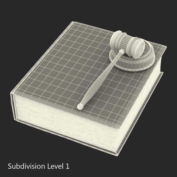 3D model Law Book and Gavel 2