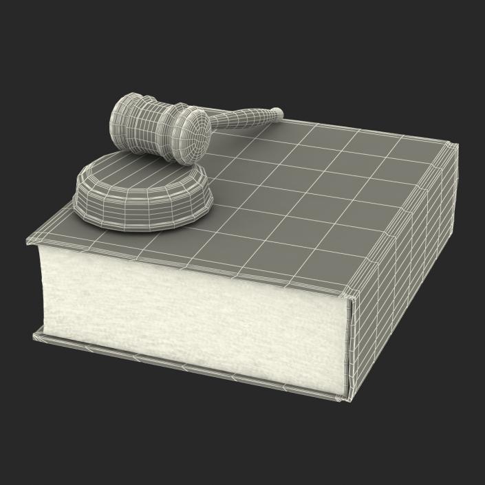 3D model Law Book and Gavel 2