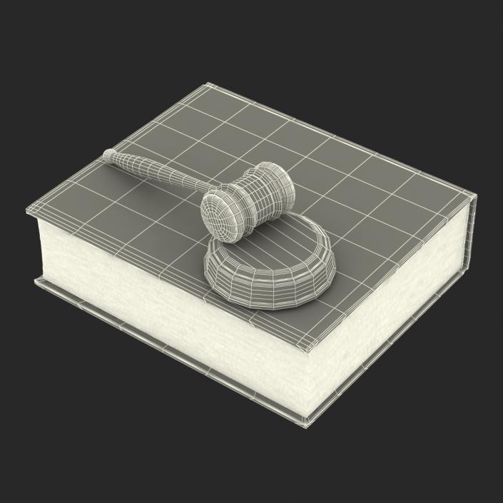 3D model Law Book and Gavel 2