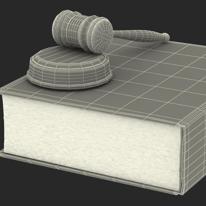 3D model Law Book and Gavel 2