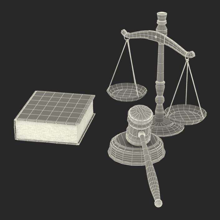 3D Legal Gavel Scales And Law Book