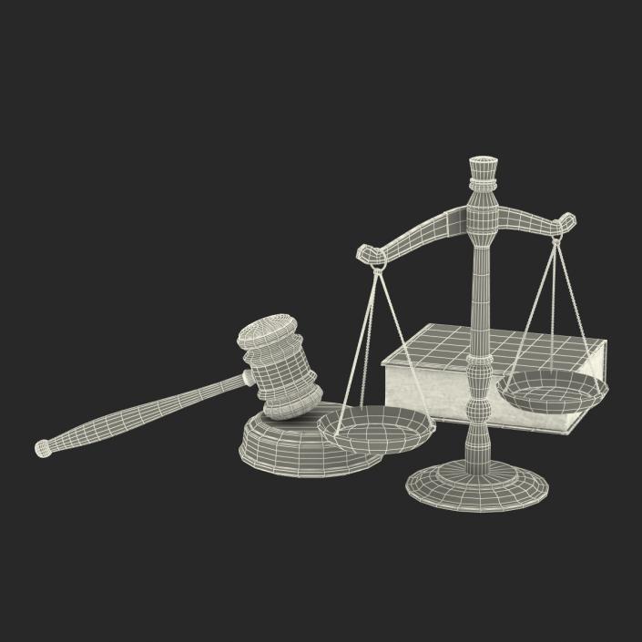 3D Legal Gavel Scales And Law Book