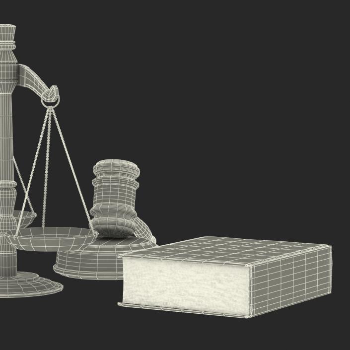 3D Legal Gavel Scales And Law Book