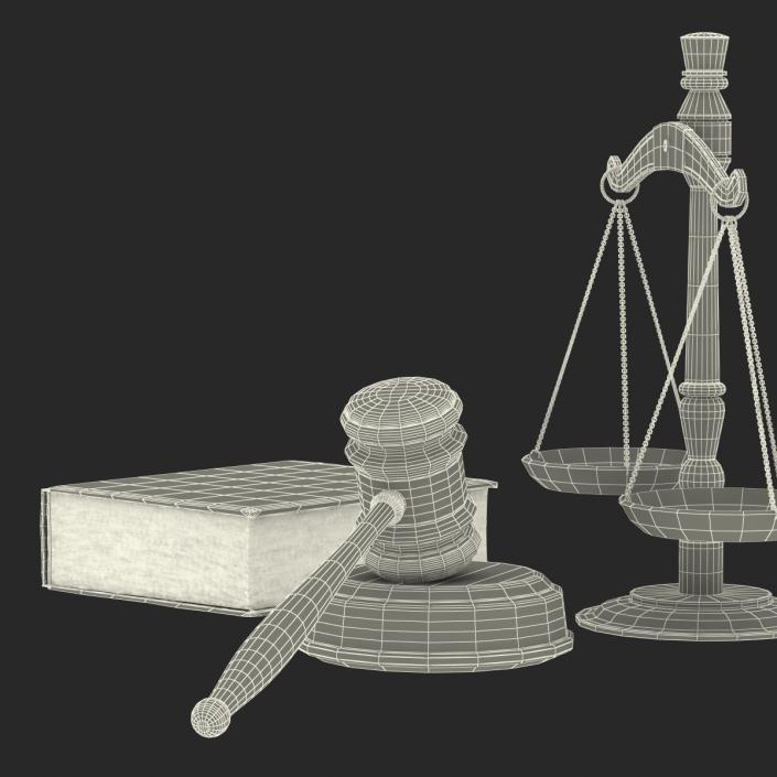 3D Legal Gavel Scales And Law Book