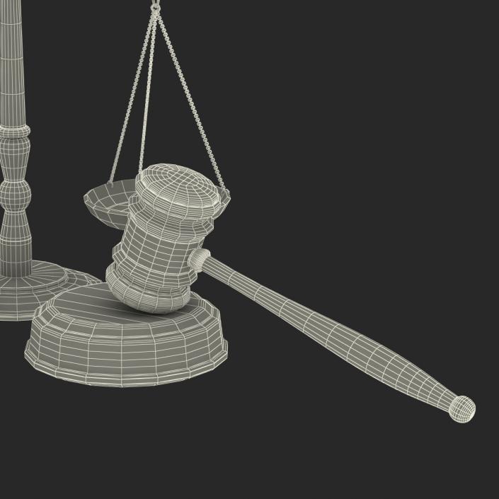 3D Legal Gavel Scales And Law Book