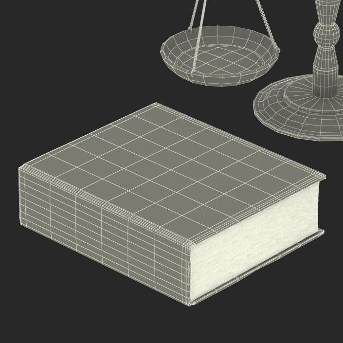 3D Legal Gavel Scales And Law Book