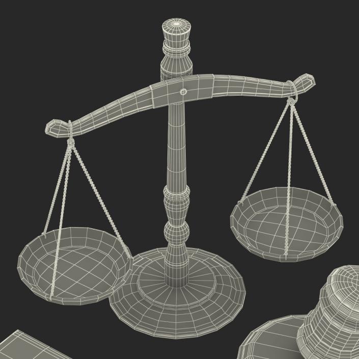 3D Legal Gavel Scales And Law Book