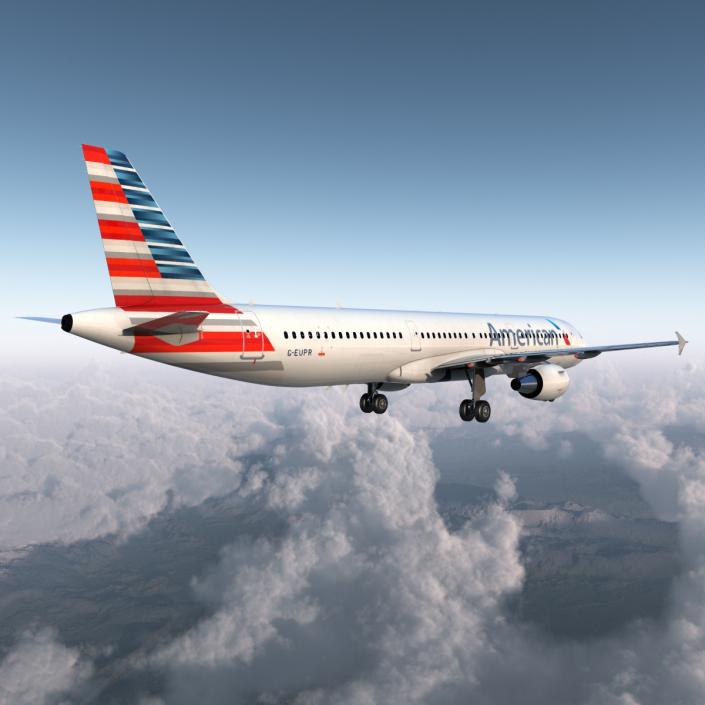 Airbus A321 American Airlines 3D model