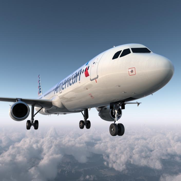 Airbus A321 American Airlines 3D model