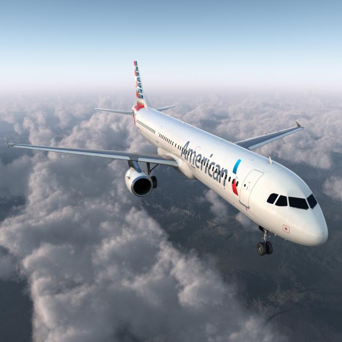 Airbus A321 American Airlines 3D model