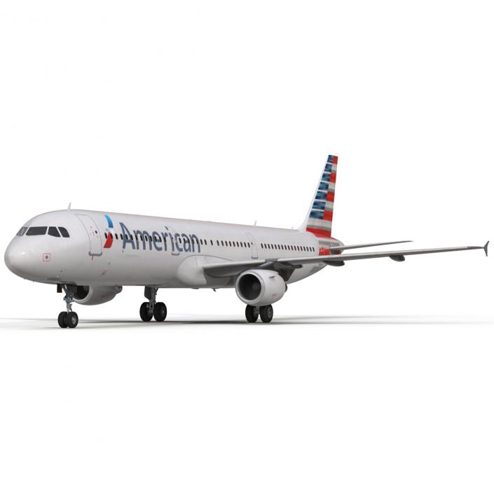 Airbus A321 American Airlines 3D model