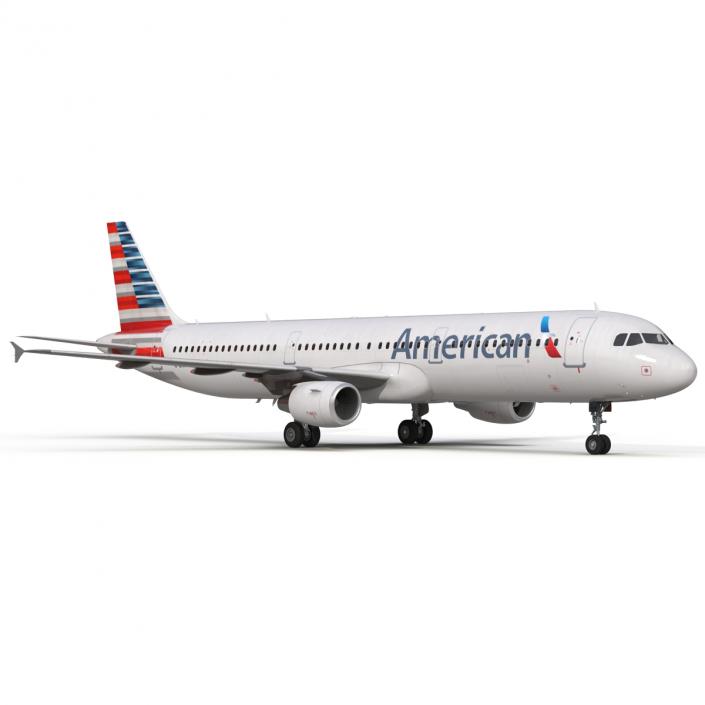 Airbus A321 American Airlines 3D model